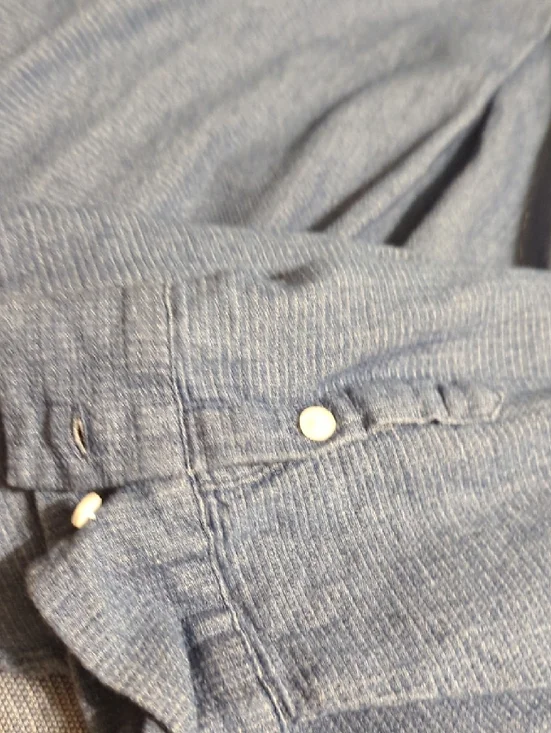 croft & barrow Blue Denim-Style Long Sleeve Tunic - Picture 8 of 9